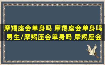 摩羯座会单身吗 摩羯座会单身吗男生/摩羯座会单身吗 摩羯座会单身吗男生-我的网站